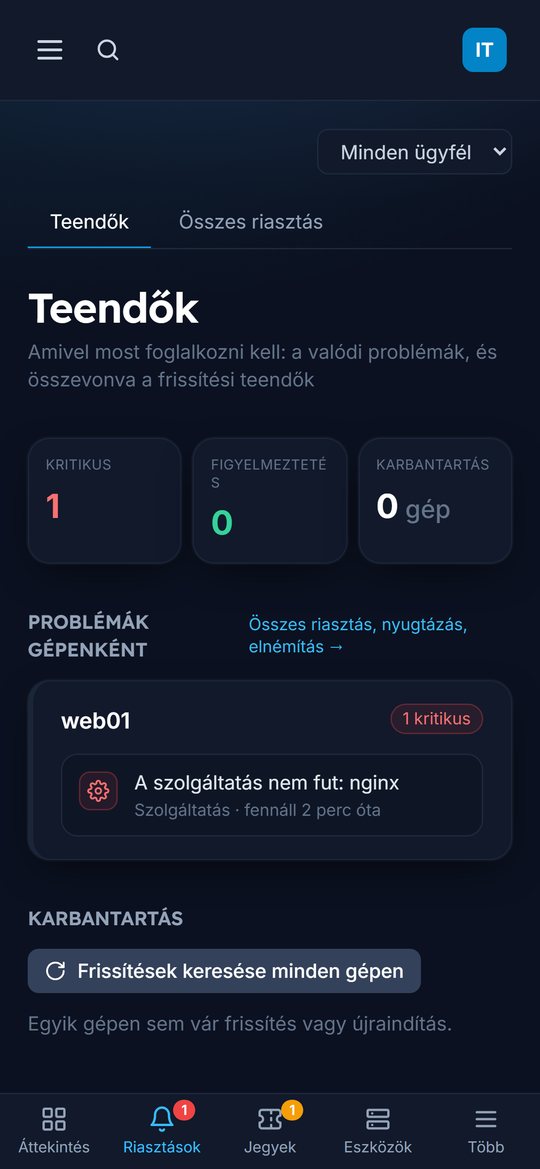 Riasztások telefonon